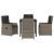 Set de masă pentru grădină 5 pcs Gri poliratan GartenMobel Dekor