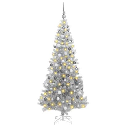 Brazi artificiali de Crăciun Argintiu 180 cm PET GartenMobel Dekor