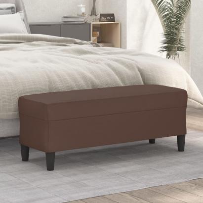 Bancă, maro, 100x35x41 cm, piele ecologică GartenMobel Dekor