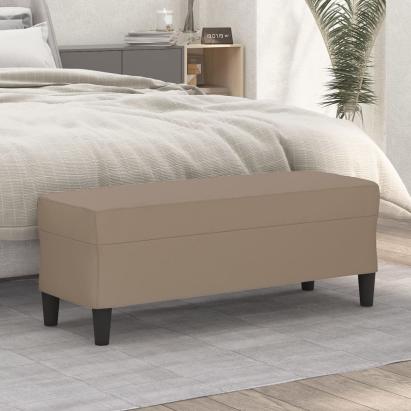 Bancă, cappuccino , 100x35x41 cm, piele ecologică GartenMobel Dekor