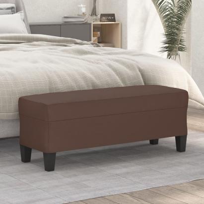 Bancă, maro, 100x35x41 cm, piele ecologică GartenMobel Dekor