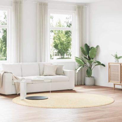 Covor shaggy cu pom înalt, NAVARRA, crem, 240x240 cm, poliester GartenMobel Dekor