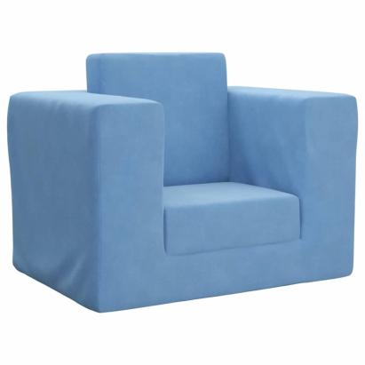 Canapea extensibilă pentru copii, albastru, pluș moale GartenMobel Dekor