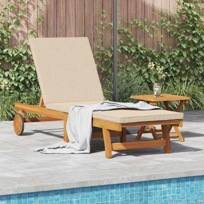 Șezlong cu pernă Maro 63 x 199 x 85cm Lemn masiv de acacia GartenMobel Dekor