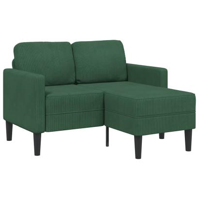 Canapea cu 2 locuri cu șezlong în formă L verde închis 125cm in GartenMobel Dekor