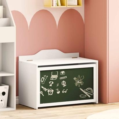 Cutie pentru jucării Alb 73 x 33 x 55 cm Lemn compozit GartenMobel Dekor