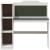 Birou cu tablă de scris cu raft Alb și gri 120 x 45 x 118.5 cm GartenMobel Dekor