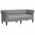 Canapea Chesterfield Argyle Gri deschis 182.5 x 74.5 x 74.5 cm GartenMobel Dekor