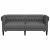 Canapea Chesterfield Gri închis 182.5 x 74.5 x 74.5 cm țesătură GartenMobel Dekor