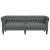 Canapea Chesterfield Gri închis 201.5 x 74.5 x 74.5 cm țesătură GartenMobel Dekor