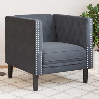 Scaun canapea Chesterfield Gri închis 71 x 74.5 x 70.5 cm GartenMobel Dekor