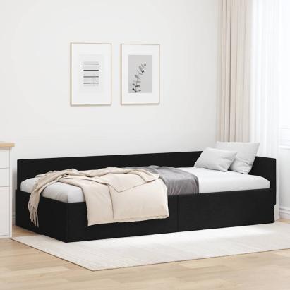 Cadru de pat colțar cu headboard Negru 80 x 200 cm GartenMobel Dekor