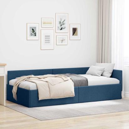 Cadru de pat colțar cu headboard albastru 80 x 200 cm GartenMobel Dekor