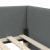 Cadru de pat colțar cu headboard Gri închis 90 x 190 cm GartenMobel Dekor