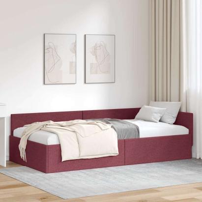 Cadru de pat colțar cu headboard bordo 100 x 200 cm GartenMobel Dekor