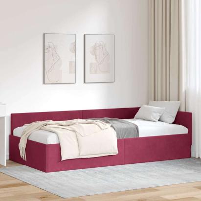 Cadru de pat colțar Altele cu headboard bordo 100 x 200 cm GartenMobel Dekor