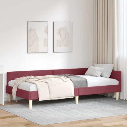 Cadru de pat colțar Altele cu headboard bordo 90 x 190 cm GartenMobel Dekor