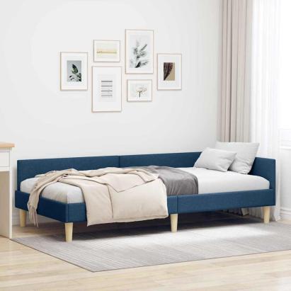 Cadru de pat colțar Altele cu headboard albastru 100 x 200 cm GartenMobel Dekor