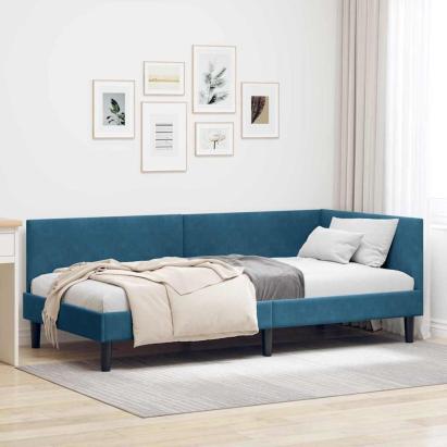 Cadru de pat colțar Altele cu headboard albastru 90 x 200 cm GartenMobel Dekor