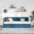 Cadru de pat colțar cu headboard albastru 80 x 200 cm Catifea GartenMobel Dekor
