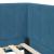 Cadru de pat colțar cu headboard albastru 100 x 200 cm Catifea GartenMobel Dekor