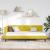 Cadru de pat colțar cu headboard Galben 90 x 190 cm Catifea GartenMobel Dekor