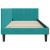 Cadru de pat colțar cu headboard Turcoaz 90 x 200 cm Catifea GartenMobel Dekor