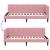 Cadru de pat colțar cu headboard Roz 100 x 200 cm Catifea GartenMobel Dekor