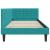 Cadru de pat colțar cu headboard Turcoaz 90 x 200 cm Catifea GartenMobel Dekor