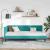 Cadru de pat colțar cu headboard Turcoaz 90 x 200 cm Catifea GartenMobel Dekor