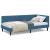 Cadru de pat colțar cu headboard albastru 100 x 200 cm Catifea GartenMobel Dekor