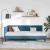 Cadru de pat colțar cu headboard albastru 100 x 200 cm Catifea GartenMobel Dekor