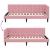 Cadru de pat colțar cu headboard Roz 100 x 200 cm Catifea GartenMobel Dekor