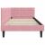 Cadru de pat colțar cu headboard Roz 100 x 200 cm Catifea GartenMobel Dekor