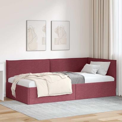 Cadru de pat colțar cu headboard bordo 80 x 200 cm țesătură GartenMobel Dekor