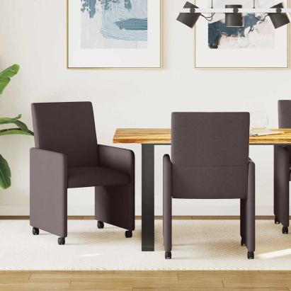 Scaun de sufragerie 2 pcs Maro închis 57 x 66 x 94 cm țesătură GartenMobel Dekor