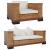 Set canapele cu perne, 3 piese, maro, ratan natural GartenMobel Dekor