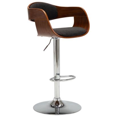 Scaun de bar, gri, lemn curbat și material textil GartenMobel Dekor