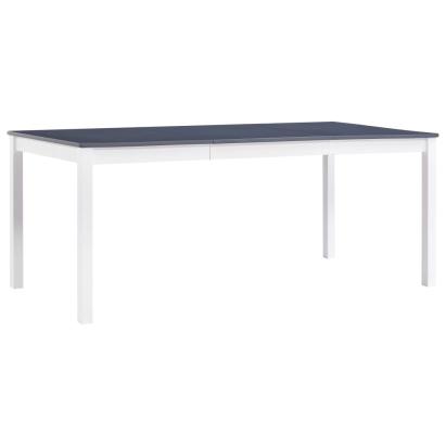 Masă de bucătărie, alb și gri, 180 x 90 x 73 cm, lemn de pin GartenMobel Dekor