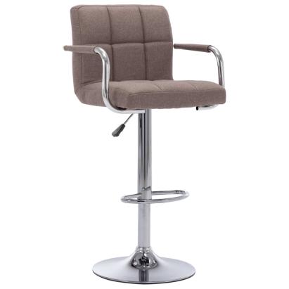 283418  Bar Stool Taupe Fabric GartenMobel Dekor