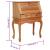 Birou secretar, 78 x 42 x 103 cm, lemn masiv de mahon GartenMobel Dekor