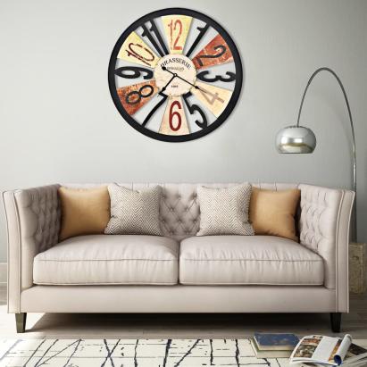 Ceas de perete, multicolor, 60 cm, metal GartenMobel Dekor