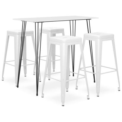 Set mobilier de bar, 5 piese, alb GartenMobel Dekor