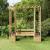 Pergolă de grădină cu bancă și jardinieră lemn masiv pin tratat GartenMobel Dekor