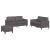 Set de canapele cu perne, 3 piese, gri, piele ecologică GartenMobel Dekor