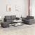 Set de canapele cu perne, 3 piese, gri, piele ecologică GartenMobel Dekor