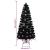 Brad Crăciun cu LED fulgi de zăpadă, negru 180 cm fibră optică GartenMobel Dekor