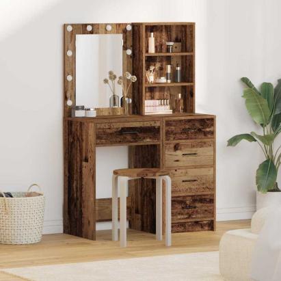 Masă de Machiaj 2 pcs Maro 50 x 41 x 135 cm Lemn compozit GartenMobel Dekor