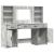 Set de Dressing cu raft 3 pcs Gri din beton 78,5 x 41 x 135 cm GartenMobel Dekor