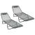 Șezlong pliabil 2 pcs Gri 182 x 55 x 85.5cm Textilenă GartenMobel Dekor